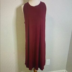 SheBird Sleeveless dark red Midi Dress